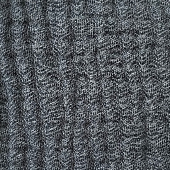 Just Living Navy Cotton Gauze Peasant Blouse M Boho Forest Fairy Coastal Slub - Picture 9 of 9